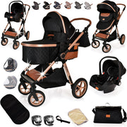 3 in 1 Baby Pram Pushchair Travel System Lightweight Folding Stroller