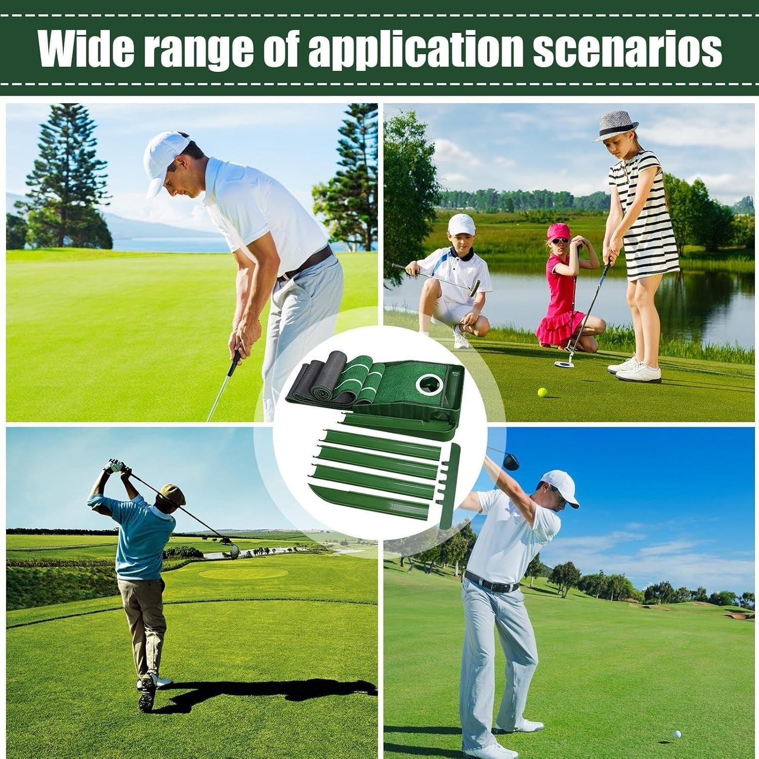 Golf Putting Mat Indoor Auto Ball Return Training Aid Home Office