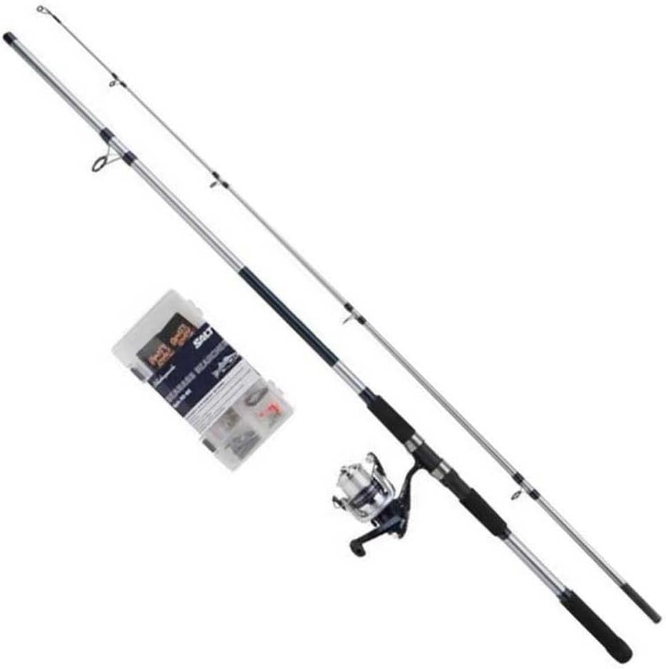 Sea Bass Spinning Rod & Reel Combo 2.7m 40-80g Tackle Box