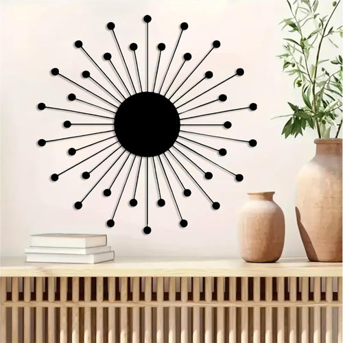 Large Metal Sunburst Wall Art Modern Minimalist Geometric Hanging Decor