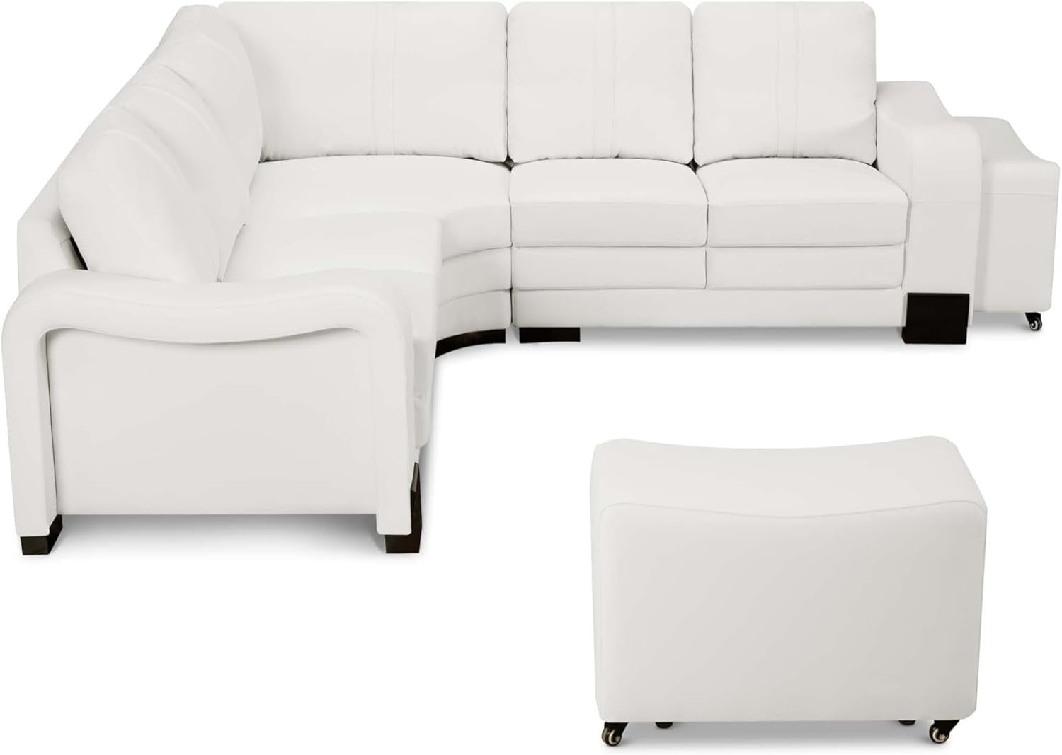 Genuine Leather 5 Seater Corner Sofa with Ottomans – Modern, Durable & Spacious