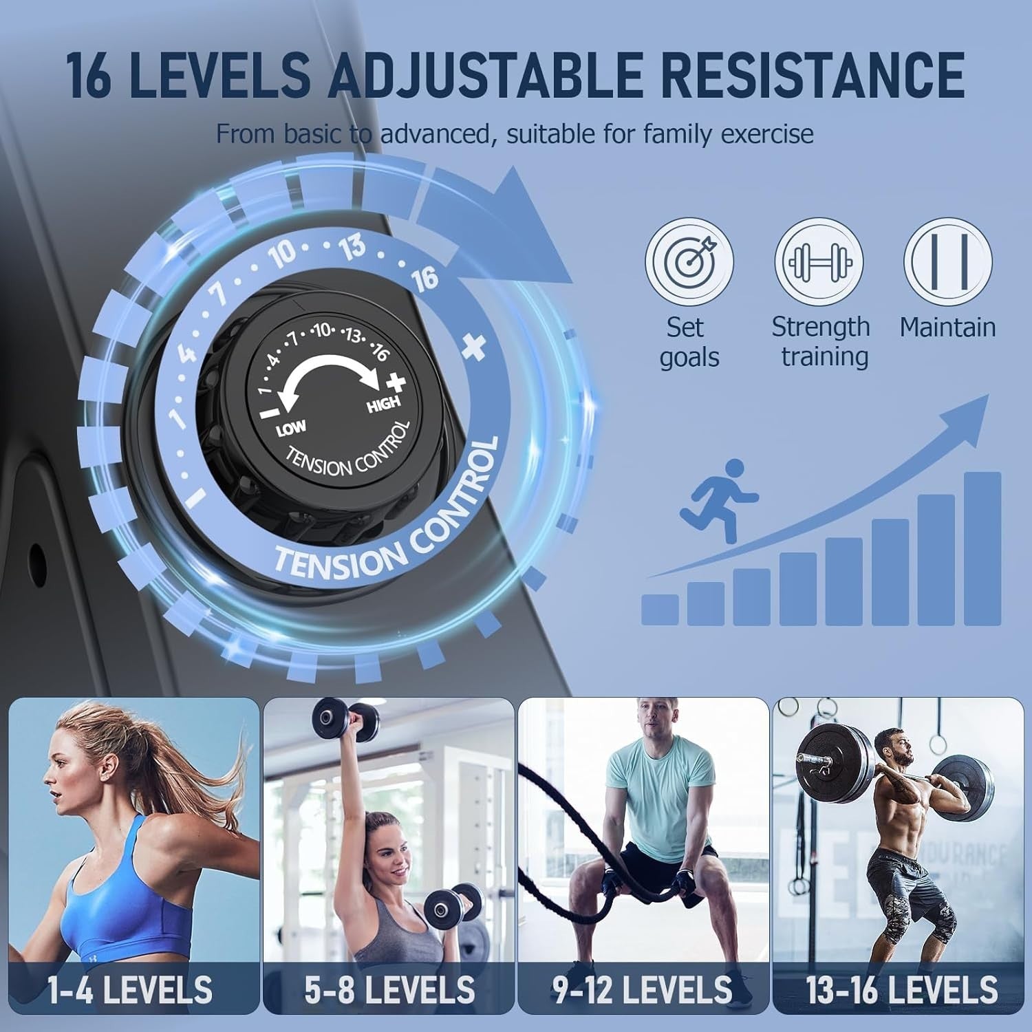 Quiet Magnetic Rower 16-Level Resistance Dual Slide Rails App Tracking 350LB