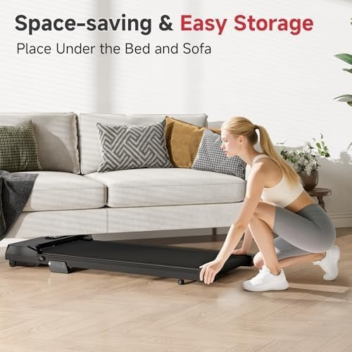 Under Desk Walking Pad Treadmill 7% Incline LED Remote 1-8KM/H