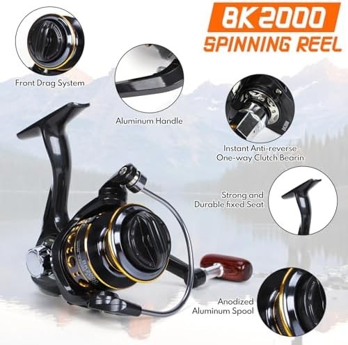 1.8M Telescopic Fishing Rod & Reel Combo Full Kit Lures Line Travel Saltwater