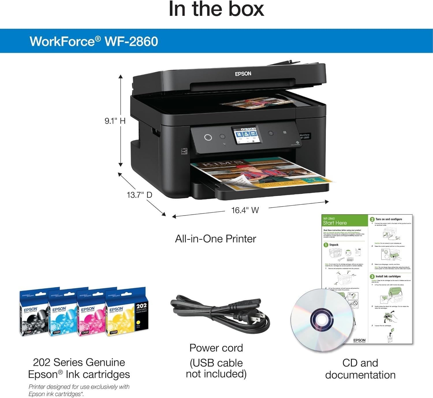 All-in-One Colour Wireless Printer with Scanner, Copier & Fax
