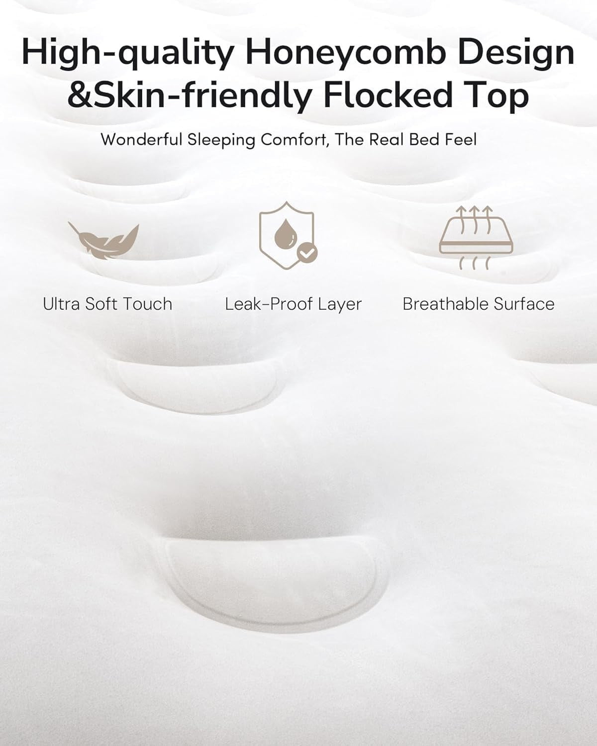 Self-Inflating Double Air Mattress with Built-In Pump – 3 Min Setup, Comfort