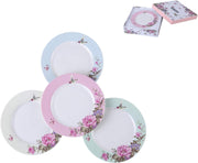 Vintage Floral Dessert Plates Set of 4 7in Shabby Chic Tea Cake Plates