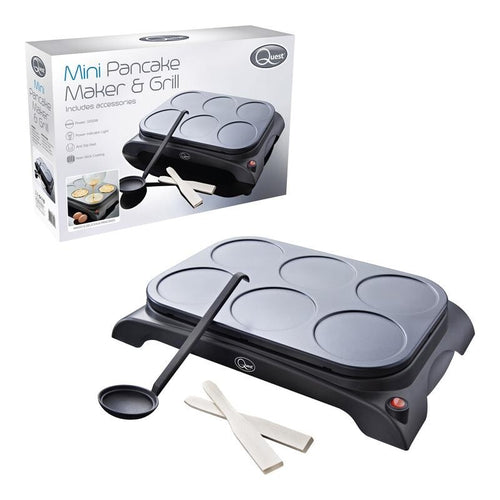 Quest Mini Pancake Maker Grill 1000W Non-Stick Crepe Omelette Breakfast Plate