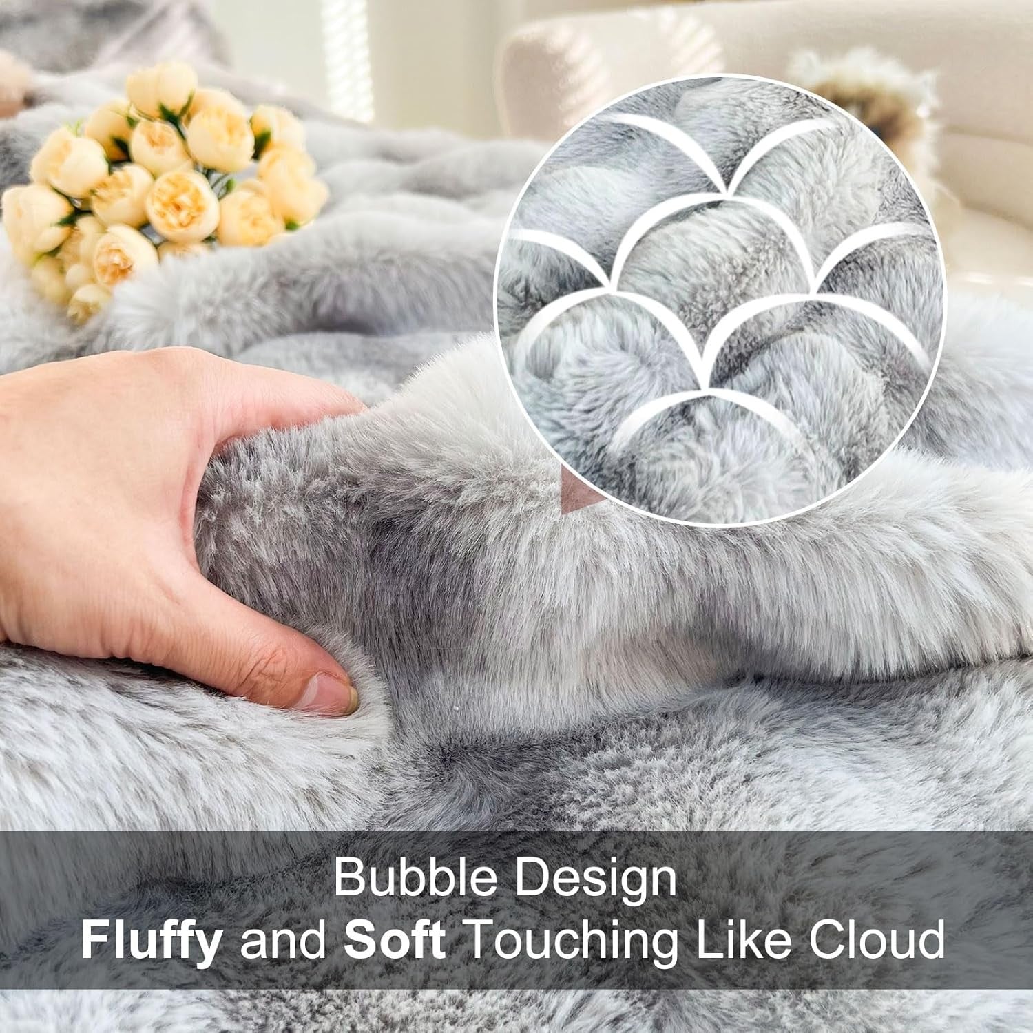Luxury Thick Plush Fleece Throw Blanket Soft Warm Sofa Bed Tie Dye Grey 100x160c