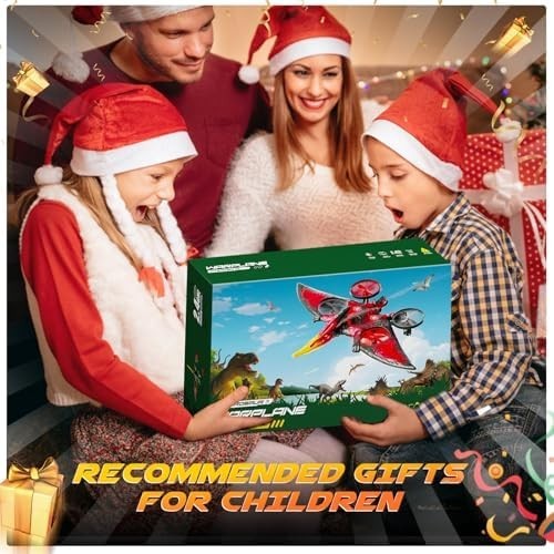 Aooess Dinosaur RC Airplane Drone for Kids USB Rechargeable Flying Toy