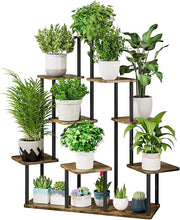 9 Tier Black Metal Plant Stand Indoor Corner Tall Flower Shelf Display Rack