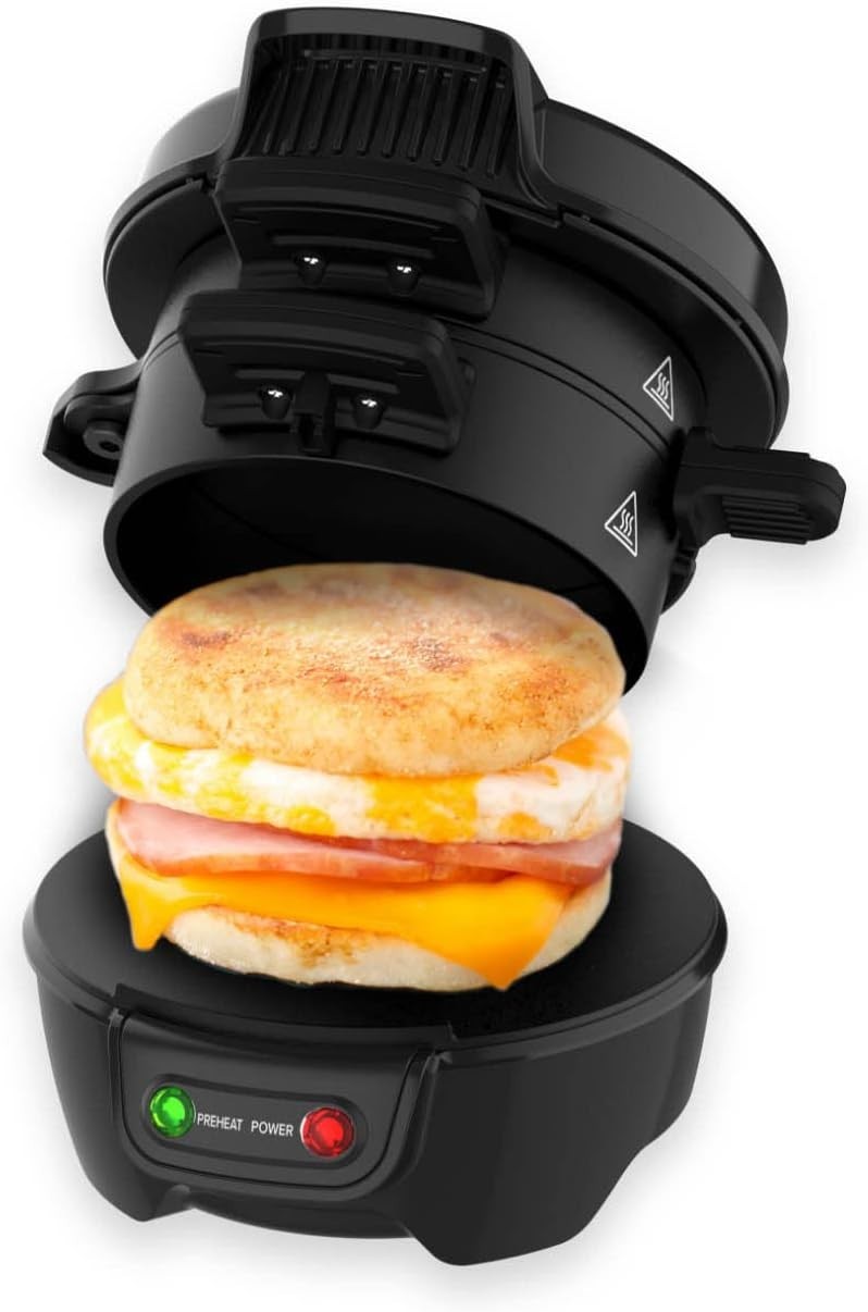Electric Sandwich Maker Non-Stick Grilled Breakfast Machine 600W Easy Clean