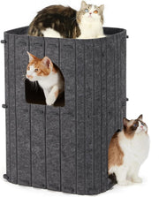 2 Storey Felt Cat House Large Cat Cave Condo Indoor Multi Cat Bed