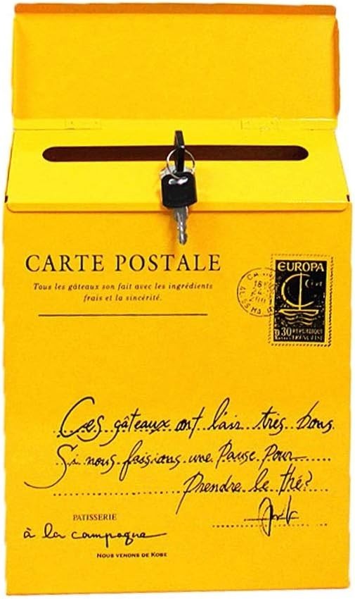 Lockable Retro Wall Mounted Post Box – Weatherproof Metal Mailbox for Home