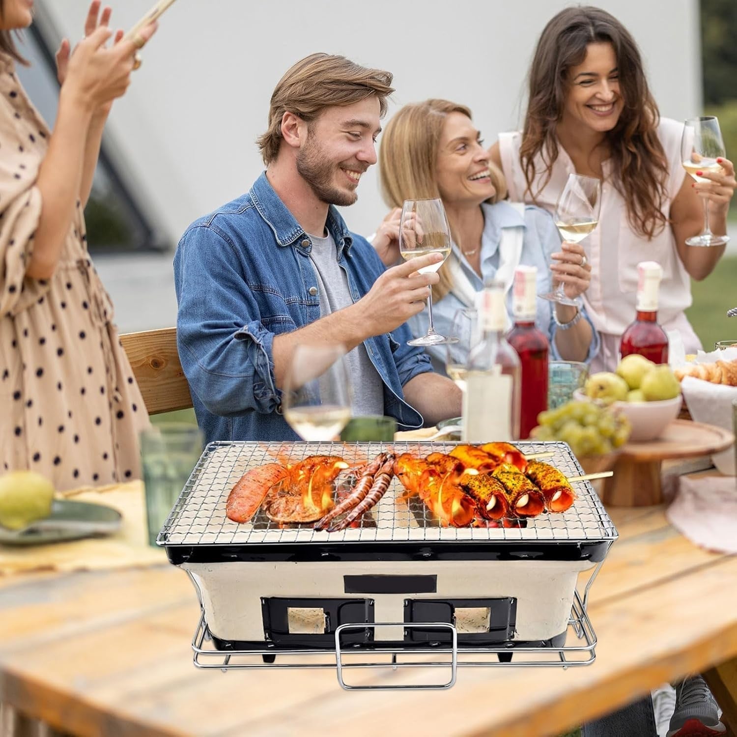 Clay Tabletop Charcoal BBQ Grill Portable Yakitori Japanese Style Stove