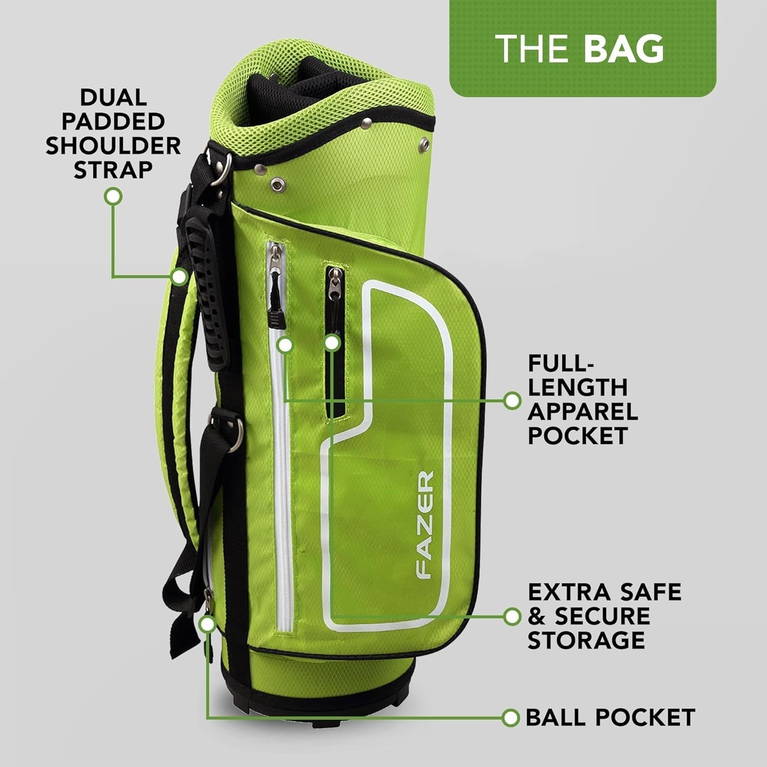 Junior Golf Club Set Right Hand Kids Starter Driver Irons Putter Stand Bag