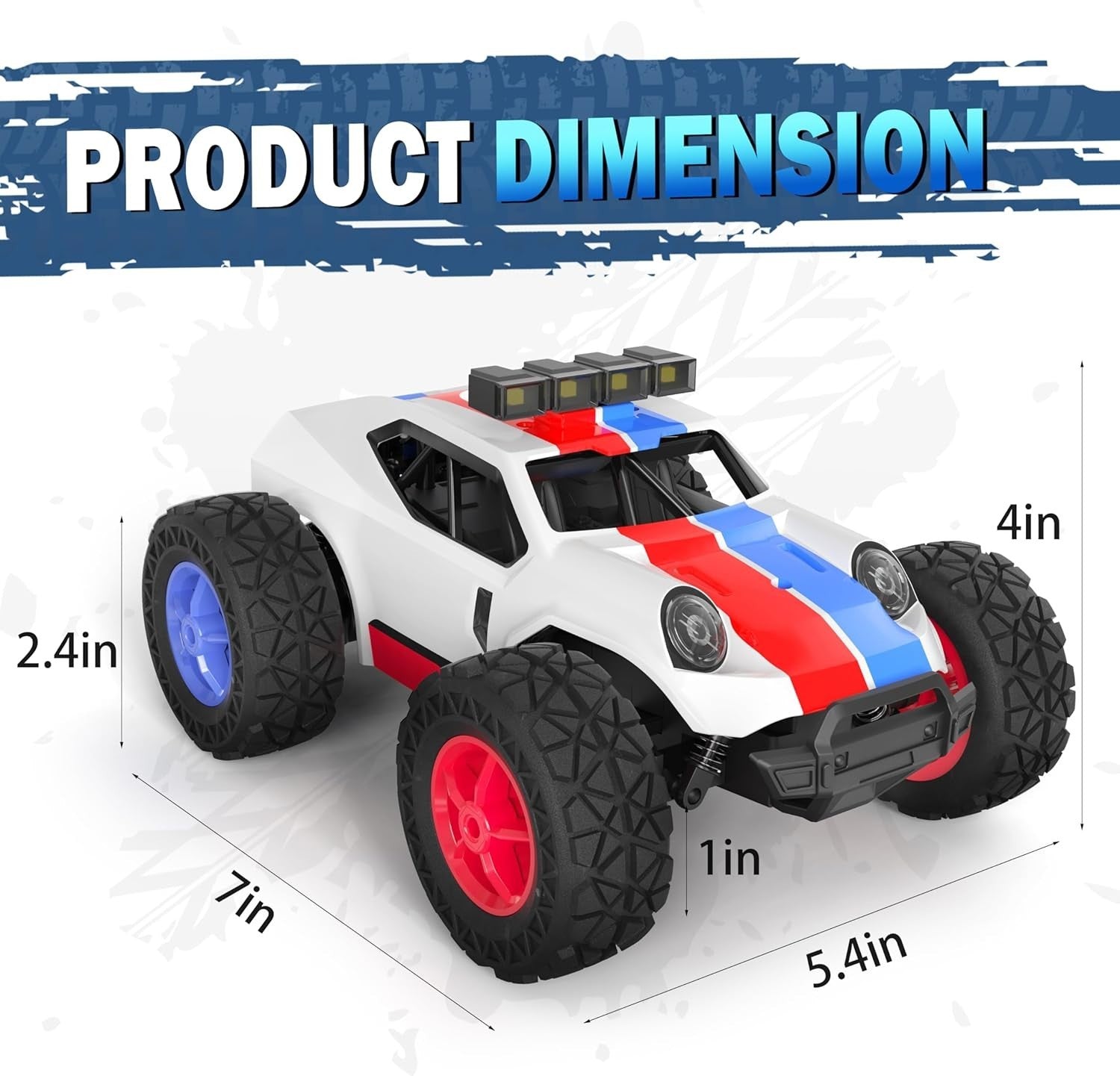 1:20 RC Off-Road Car 20KM/H 2.4GHz 2 Batteries 50min LED Headlight Toy