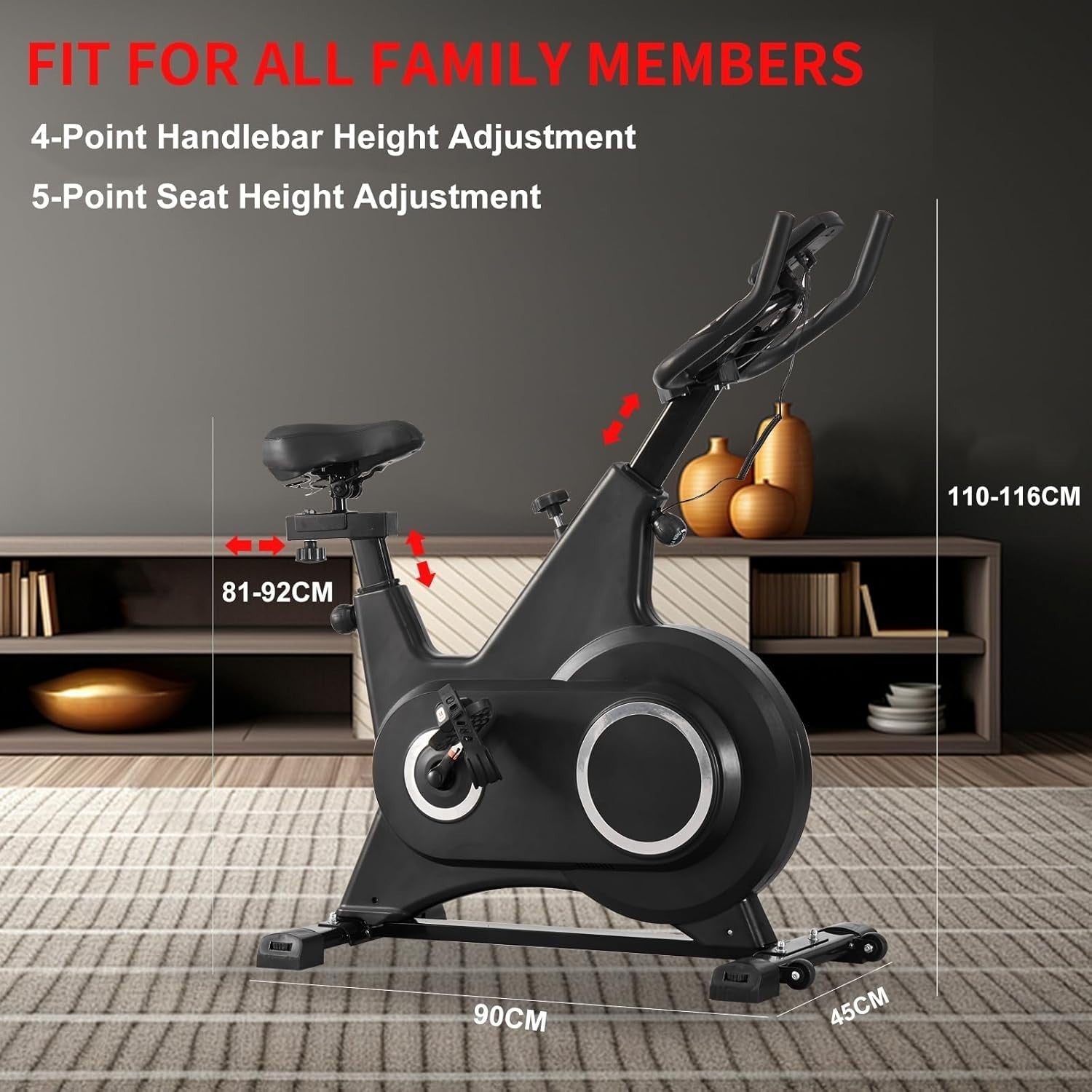 Quiet Magnetic Spin Bike w/ LCD Monitor, Tablet Holder & Adjustable Seat