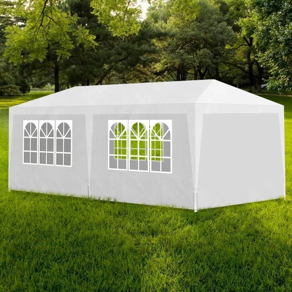 3x6m Garden Gazebo Party Tent Pavilion PE Roof Steel Frame w/ Sides