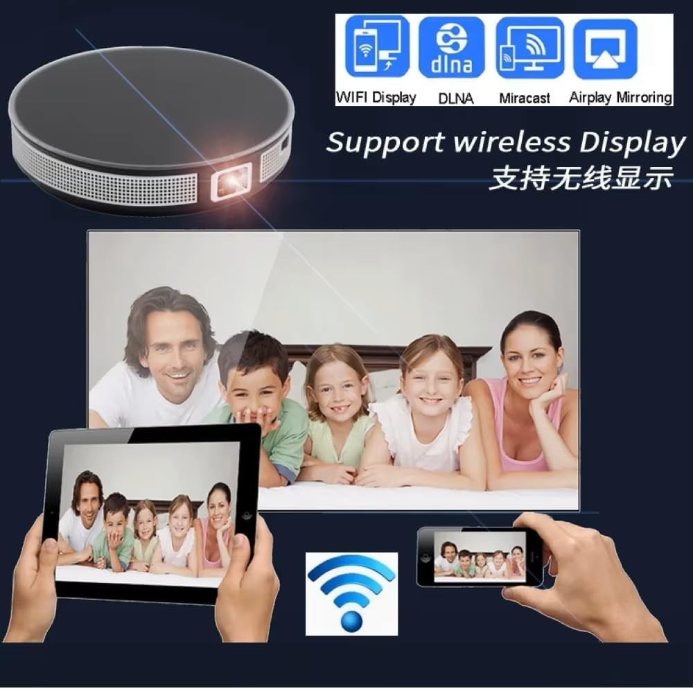 Mini 4K Portable Projector 1080P DLP Android WiFi Bluetooth Battery