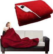 Electric Heated Throw Blanket Fleece Sofa Bed Overthrow Washable Warm