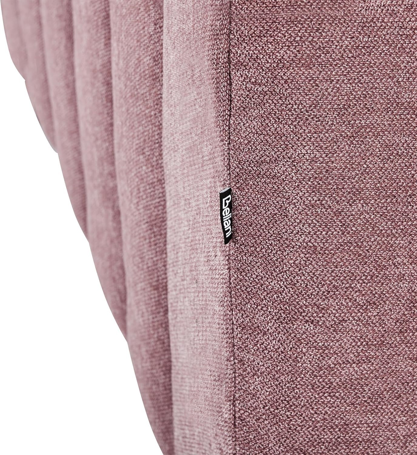 Modern Right Hand Pink Chaise Lounge | Fabric Sofa + Cushion + Metal Legs
