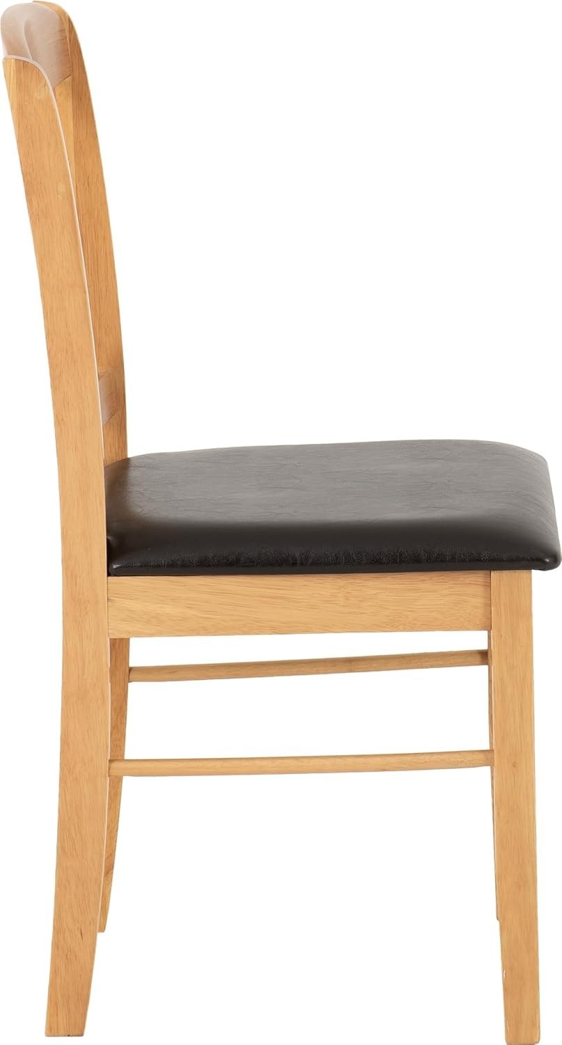 Compact Drop Leaf Dining Table & 2 Chairs Set Oak Finish Space Saving