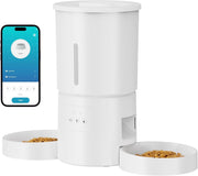 Automatic Cat Feeder 2 Bowls WiFi App Control 5L Timed Pet Food Dispenser