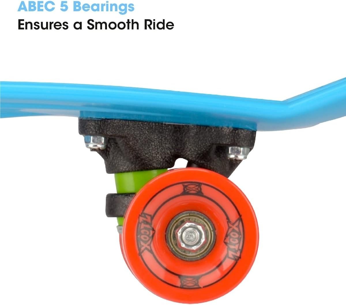 Kids 22" Retro Cruiser Skateboard Plastic Deck Mini Skate Beginner Board