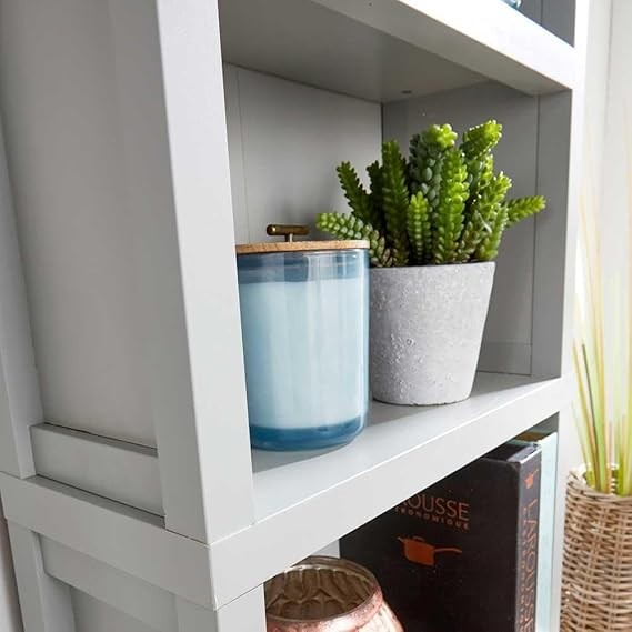 Modern Tall Bookcase with 5 Shelves & Drawer – Oak & Grey Storage Unit