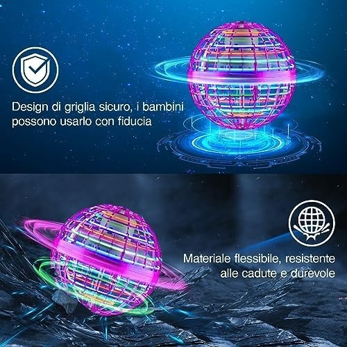 Magic 360° LED Boomerang Ball, Hand-Controlled Mini Flying Drone Toy Gift