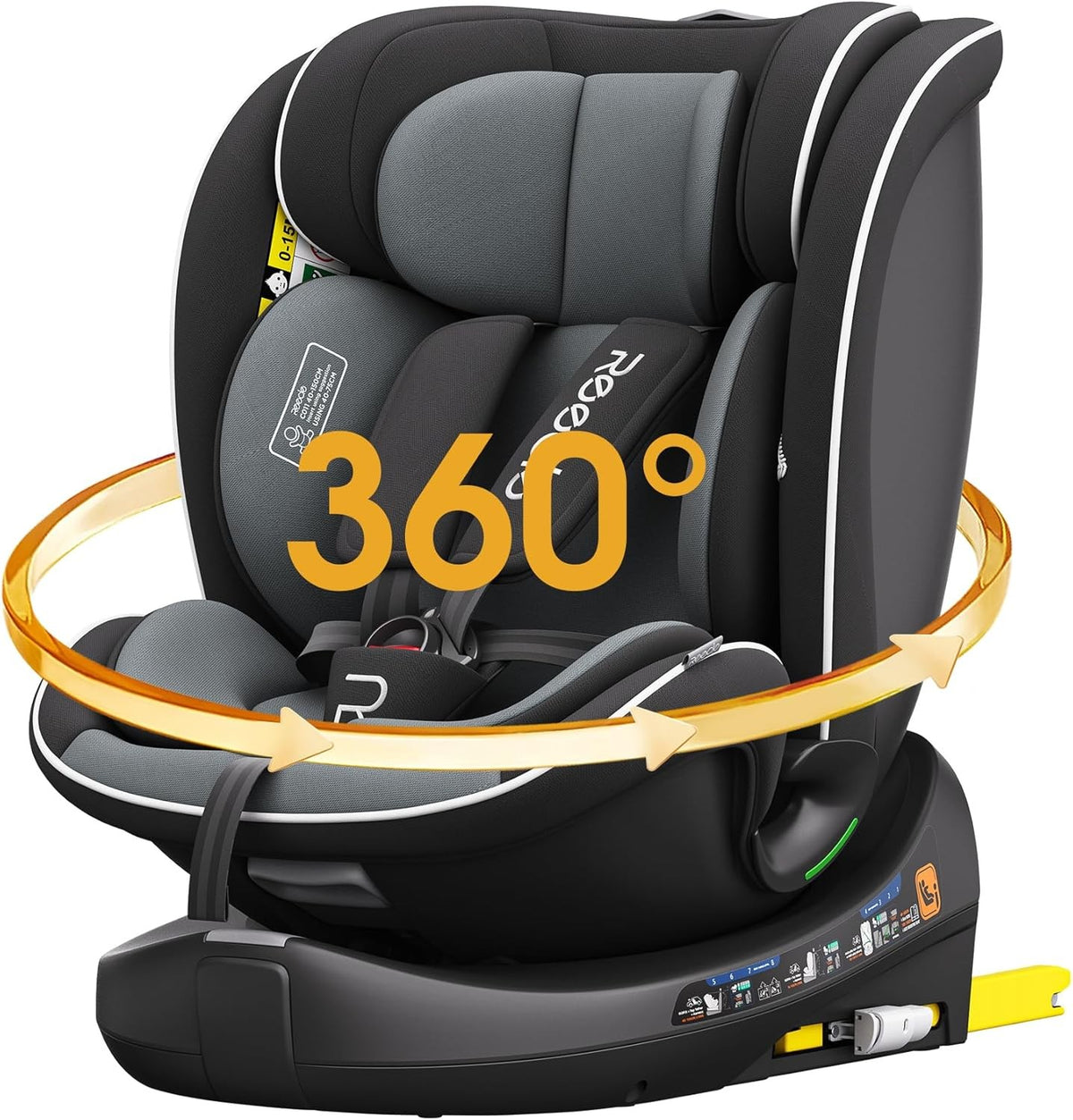 360° Swivel i-Size Baby Car Seat ISOFIX 0–12 Years Side Impact Safe