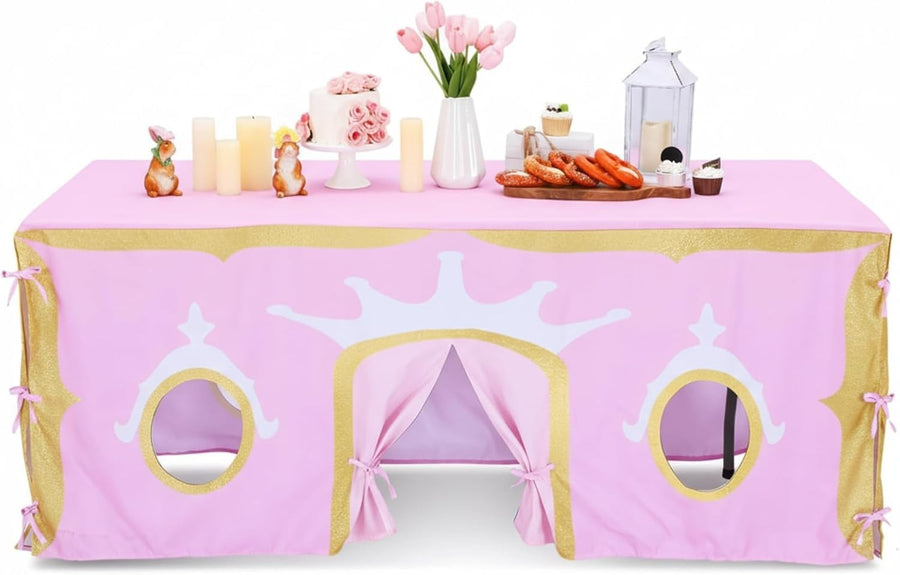 Princess Kids Table Fort Tent Cover Indoor Outdoor Playhouse Large