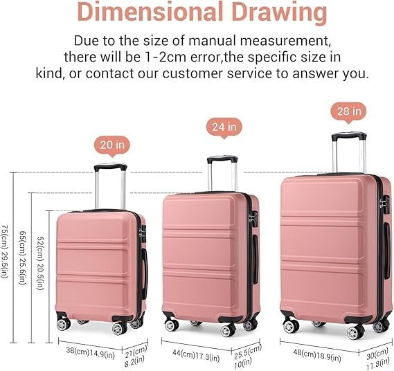 Business Cabin Suitcase 20” ABS+PC Hard Shell Spinner with TSA Lock