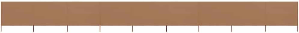 9 Panel Taupe Outdoor Windbreak Fence with Wooden Poles 1200x120cm Durable Scree