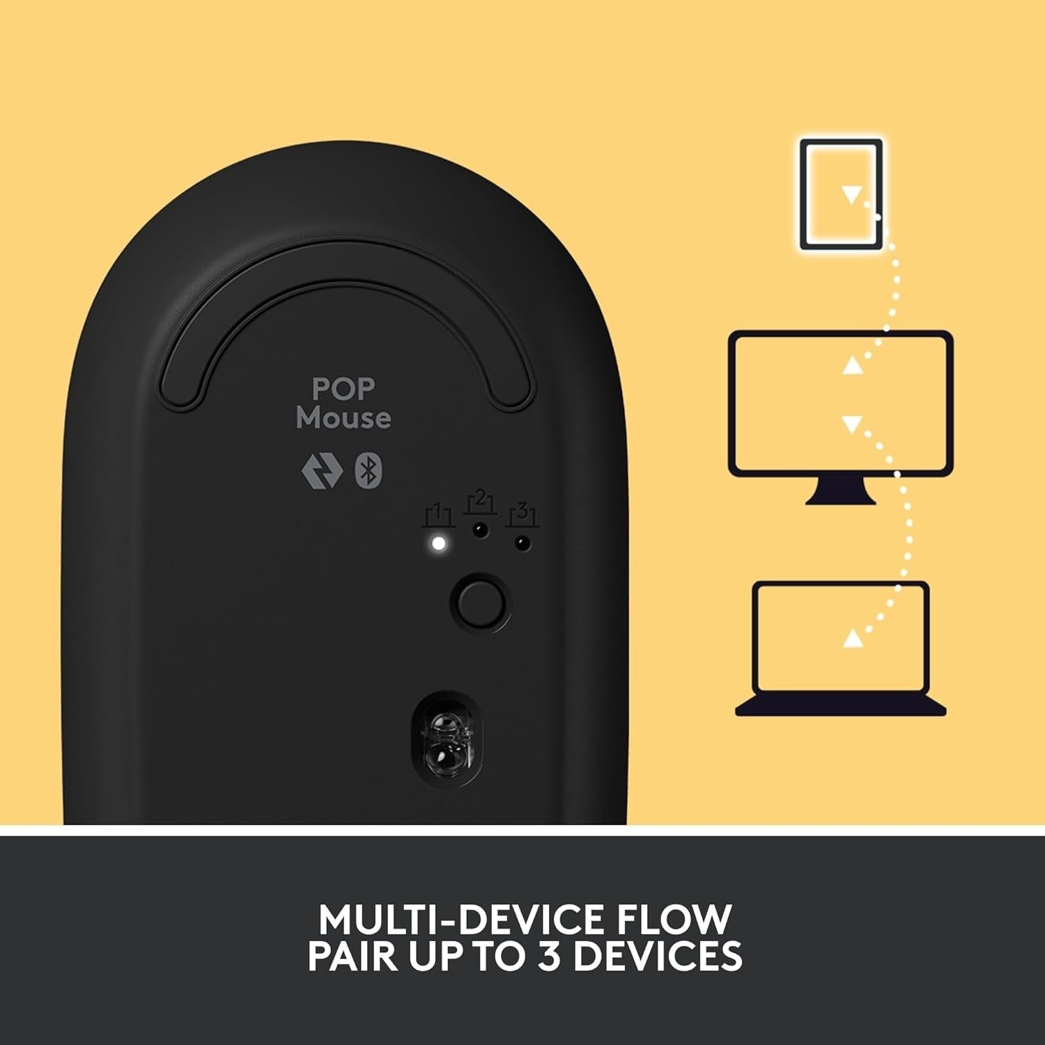 Compact Wireless Bluetooth Mouse Silent Click Emoji Button