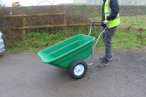 200L 2-Wheel Wheelbarrow Green – Pneumatic Tyres Heavy Duty for 200kg Loads
