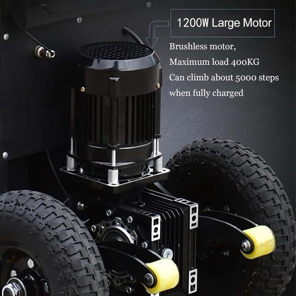 1200W Electric Stair Climber Hand Truck 400kg Load w/ Removable Battery