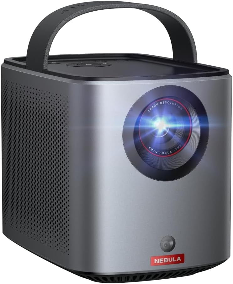 Portable 1080P Mini Projector 400 ANSI Smart WiFi Google TV Dolby Audio