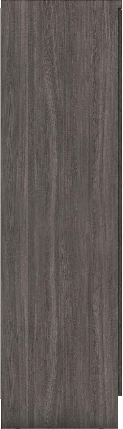 Large 6-Door Black Wood Wardrobe with Mirror & 2 Drawers | Durable Storage