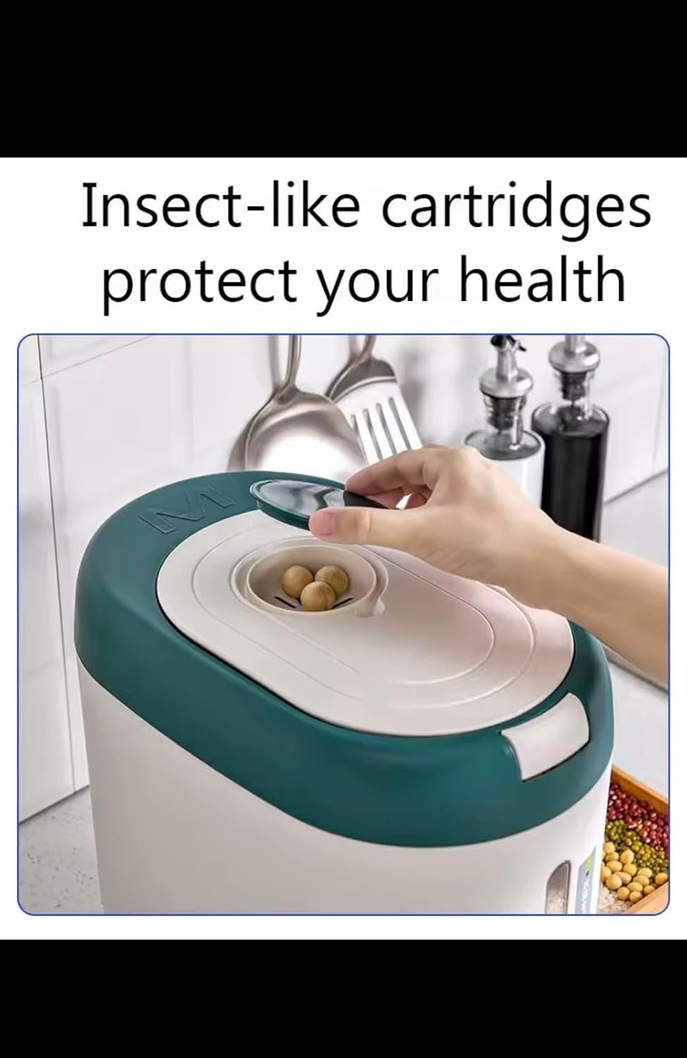 10KG Rice Dispenser Airtight Storage Container Grain Cereal Organizer
