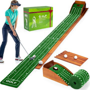Indoor Golf Putting Mat Set Training Aid With Ball Return Home Practice