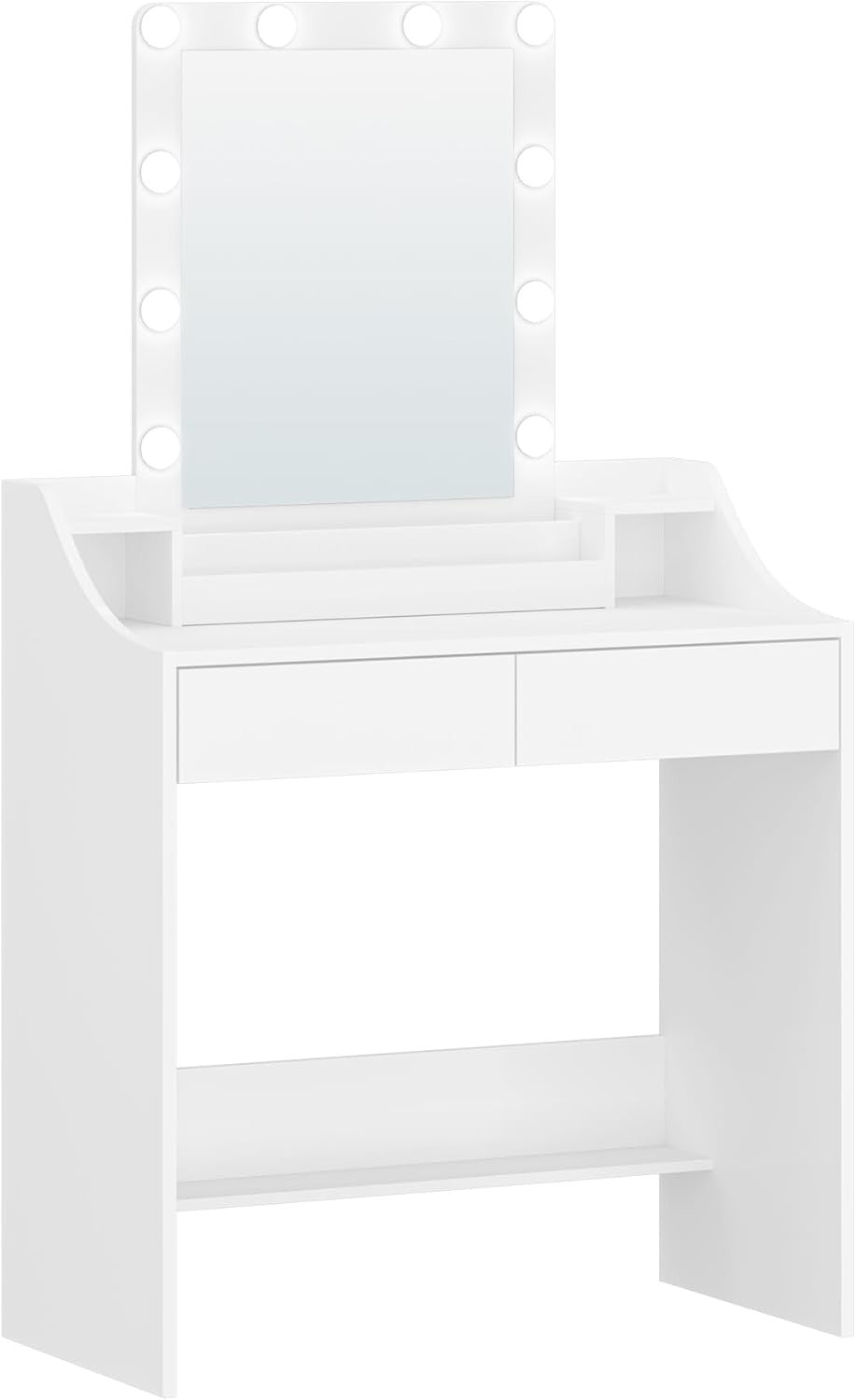 Black Dressing Table w/LED Mirror & Charging Station 4 Drawers Vanity Makeup