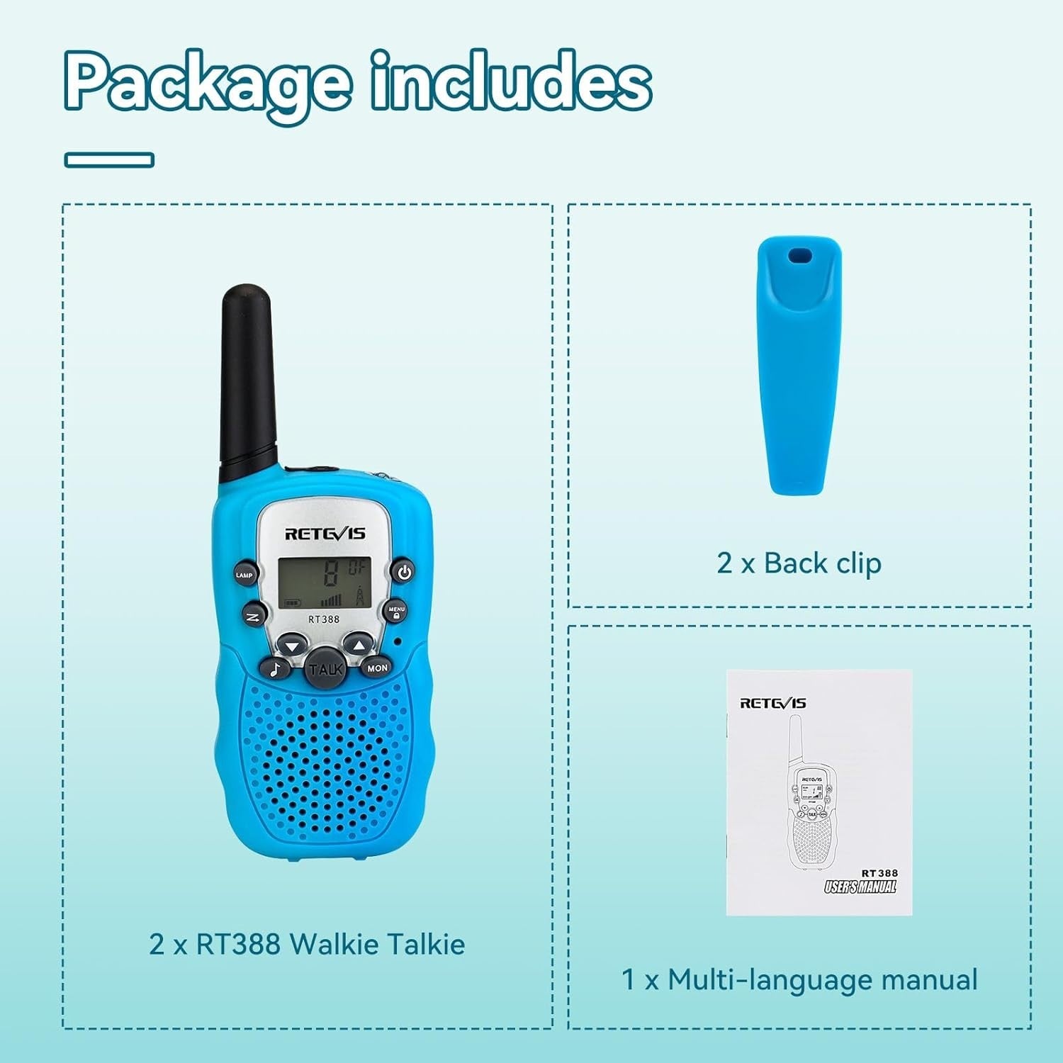 Kids Walkie Talkies 1 Pair VOX Flashlight 8 Channel Outdoor Toy Gift