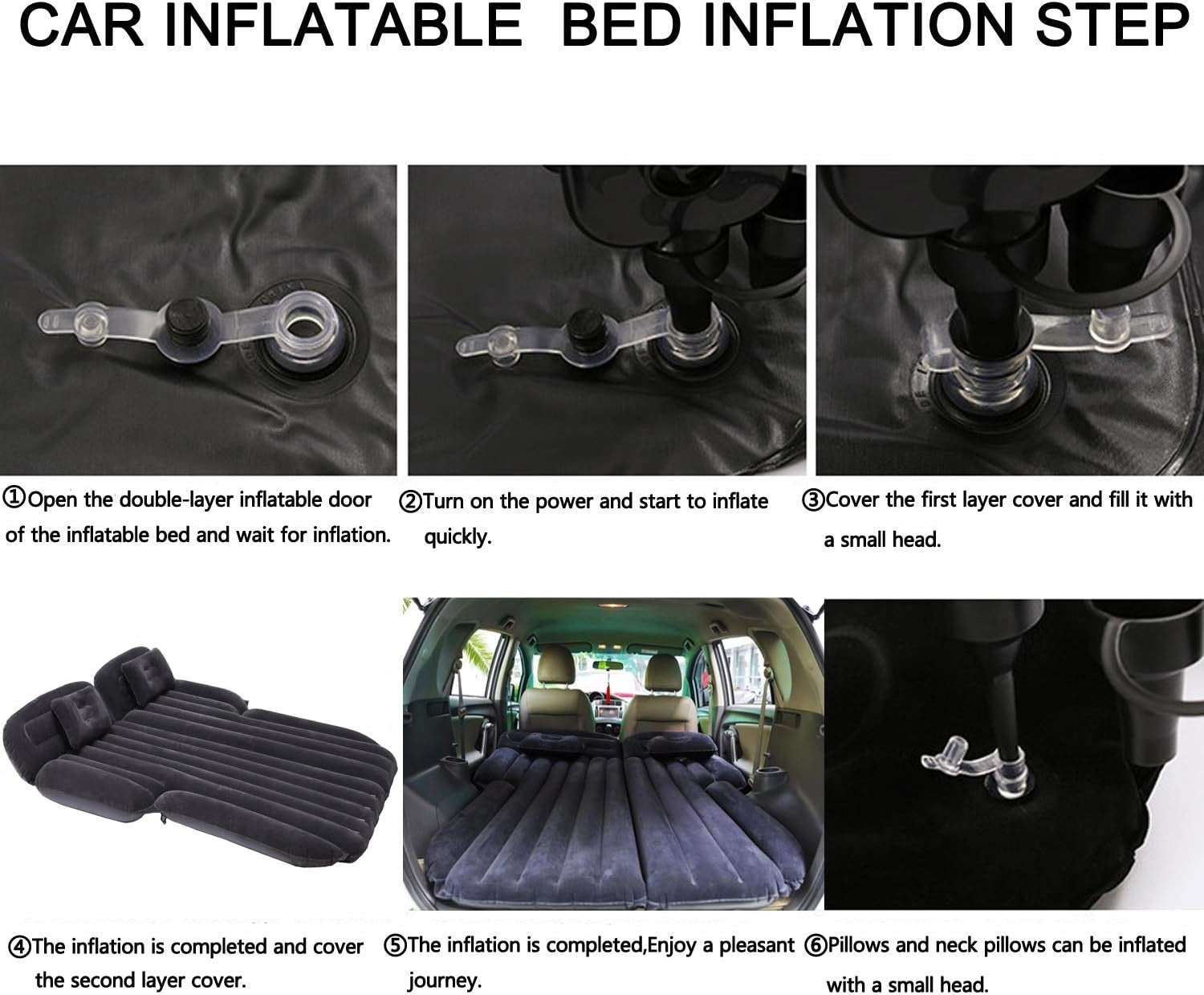 Inflatable SUV Air Mattress – 195x130cm Car Camping & Travel Bed
