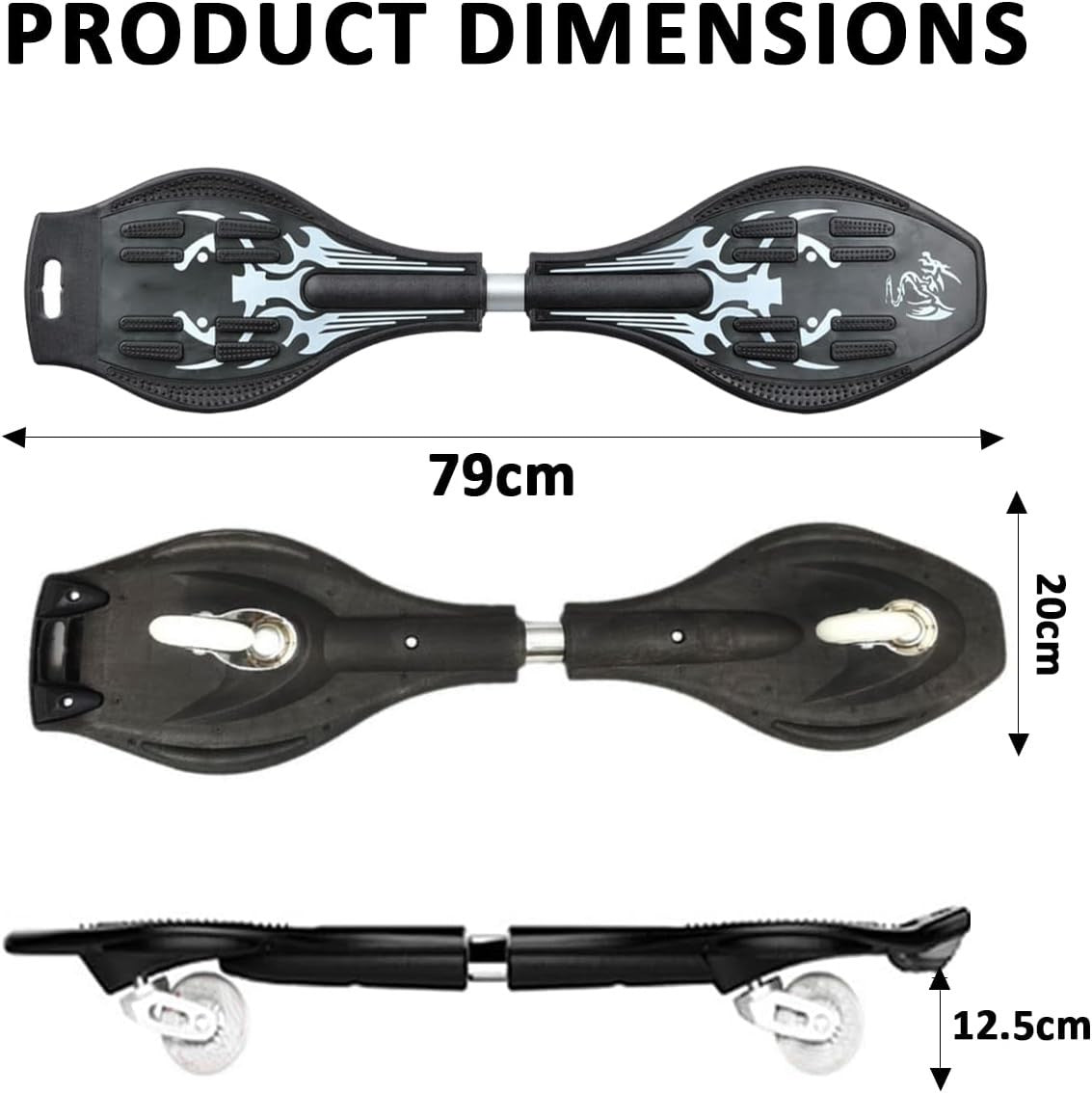 Youth Caster Board LED Light Up Shortboard Skateboard for Kids