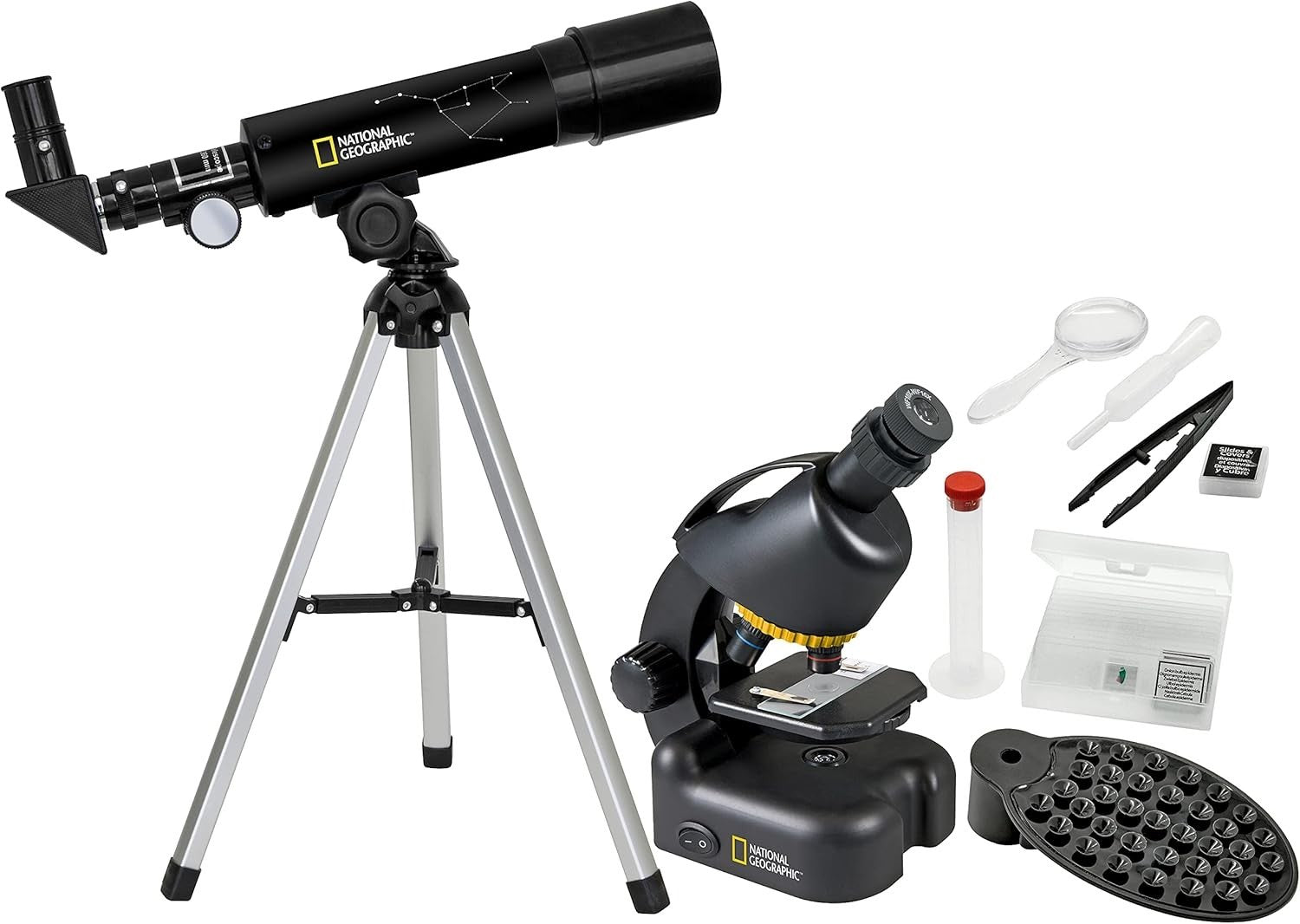 50/360 Telescope & 1200X Microscope Starter Kit with Smartphone Holder