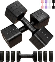 Adjustable Dumbbells Set 16LB Pair Anti Roll Non Slip Home Gym Weights