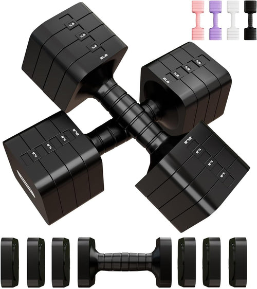 Adjustable Dumbbells Set 16LB Pair Anti Roll Non Slip Home Gym Weights