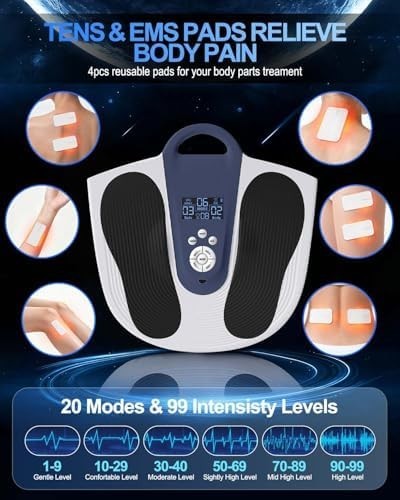 EMS Foot Massager With Heat TENS Pads Pain Relief Circulation 99 Levels